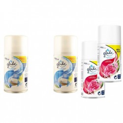 Pachet Promo: 2x Glade Odorizant Spray Rezerva Clean Linen 269ml + 2x Glade Odorizant Spray Rezerva Cherry And Peony 269ml
