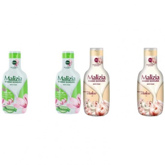 Pachet Promo: 2x Spumant De Baie Maliziacu Aloe & Magnolia 1l + 2x Spumant De Baie Malizia Talco 1l
