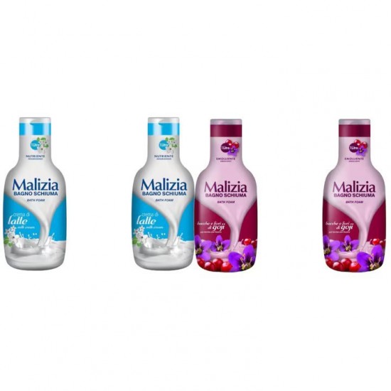 Pachet Promo: 2x Spumant De Baie Malizia Milk Cream 1l + 2x Spumant De Baie Malizia Cu Goji Si Flori De Goji 1l