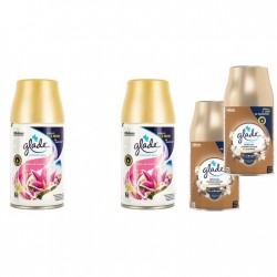 Pachet Promo: 2x Glade Odorizant Spray Rezerva Floral Blossom 269ml +  2x Glade Odorizant Spray Rezerva Sandalwood&jasmine 269ml