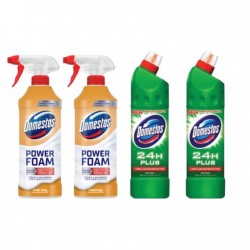 Pachet Promo: 2x Domestos Spray Spuma Baie Lamaie 435 Ml + 2x Domestos Pine 750 Ml