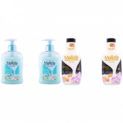 Pachet Promo: 2x Sapun Lichid Malizia  Muschio Bianco 300 Ml + 2x Spumant De Baie Malizia  Cu Orhidea & Ambra 1l