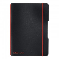 Caiet My.book Flex A5 40f Patratele Negru Cu Logo Rosu