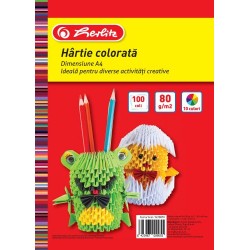 Hartie Color A4 Herlitz, 80 Grame, 100 Coli, 10 Culori