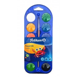 Acuarele, 12 Culori Pastila + Pensula, Pelikan