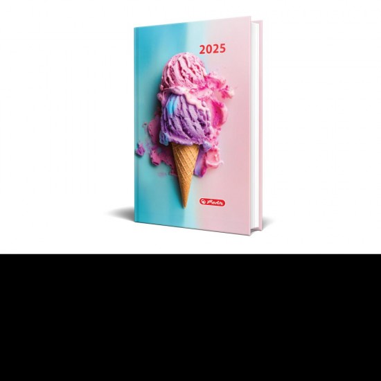 Agenda Datata A5, Motive, 352 Pagini, Coperta Buretata, Motiv Ice Cream 2025