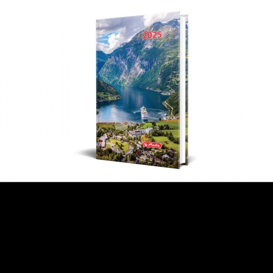 Agenda Datata A5, Motive, 352 Pagini, Coperta Buretata, Motiv Fjords 2025