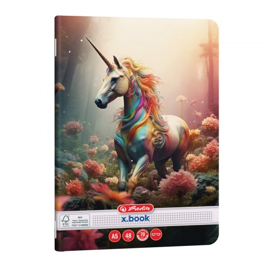 Caiet A5 48 File Patratele Unicorn