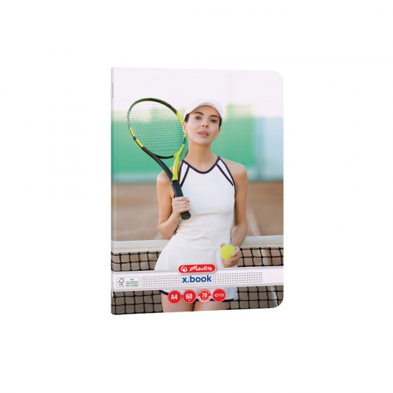 Caiet A4 60 File, Hartie 70g/mp Fsc Mix, Patratele, Colturi Rotunjite, Motiv Sports