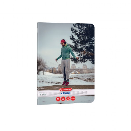 Caiet A4 60 File, Hartie 70g/mp Fsc Mix, Patratele, Colturi Rotunjite, Motiv Sports