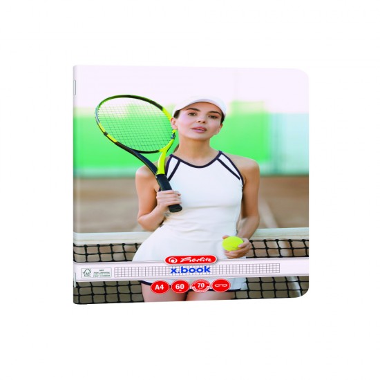 Caiet A4 60 File, Hartie 70g/mp Fsc Mix, Patratele, Colturi Rotunjite, Motiv Sports