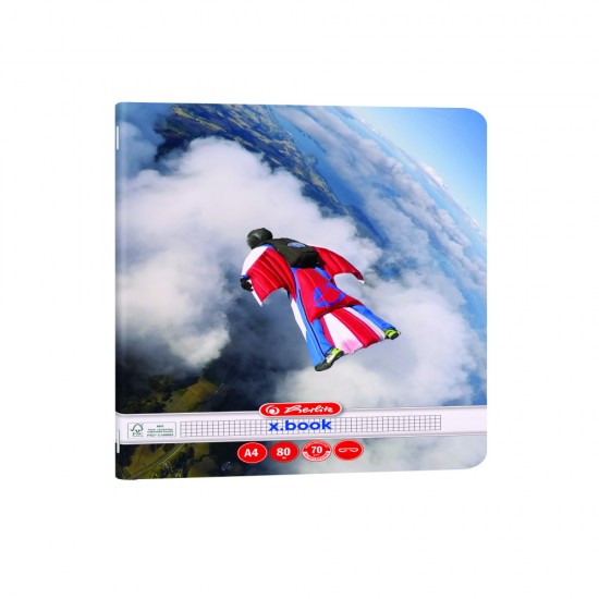 Caiet A4 80 File, Hartie 70g/mp Fsc Mix, Patratele, Colturi Rotunjite, Motiv Extreme