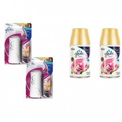 Pachet Promo: 2x Odorizant Glade Microspray & Rezerva Relaxing Zen 10ml + 2x Glade Odorizant Spray Rezerva Flower Blossom 269ml