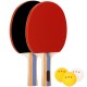 Set Tenis De Masa 2 Palete Si 3 Mingi De Ping Pong, Culoare Palete Rosu & Negru