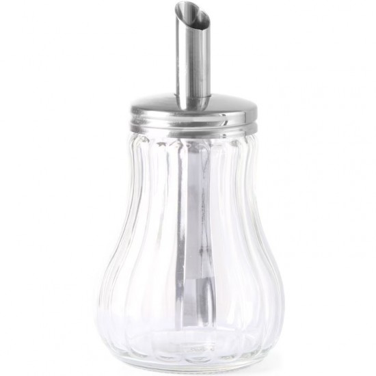 Dozator Din Sticla Pentru Zahar Sau Miere, Dimensiune 6 X 12 Cm, Scurgere Prin Teava