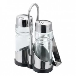 Suport 2 Recipiente Pentru Sare, Piper Si Servetel, Dimensiune 9x3 Cm