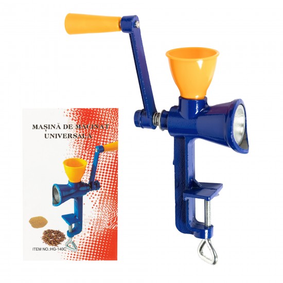 Masina Manuala Pentru Macinat Zahar, Piper, Cafea, Material Fonta, Culoare Albastra