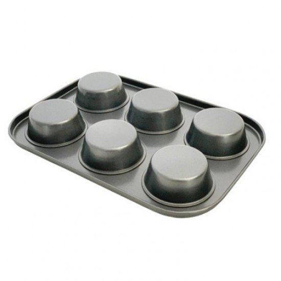 Tava din Teflon pentru Briose, 6 Forme, Dimensiune 27x19 cm