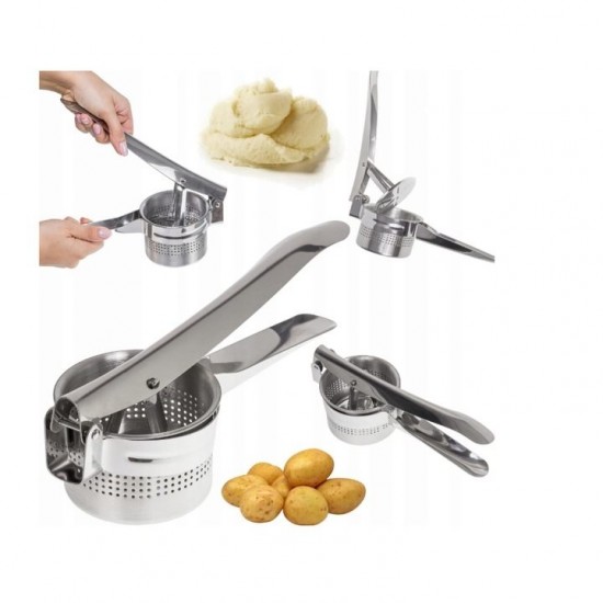Presa Din Otel Inoxidabil Pentru Piure De Legume Si Fructe, Dimensiune 27x10x10 Cm, Culoare Argintie
