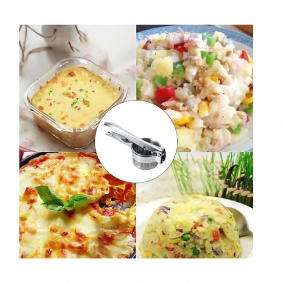 Presa Din Otel Inoxidabil Pentru Piure De Legume Si Fructe, Dimensiune 27x10x10 Cm, Culoare Argintie