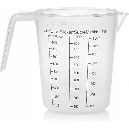 Cana Gradata Pentru Masurare Din Plastic, 1000 Ml, Culoare Transparent
