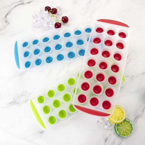 Tava Din Plastic Si Silicon Pentru Cuburi De Gheata, 21 De Forme, Culoare Multicolora