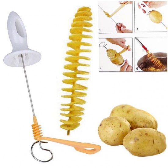 Dispozitiv Pentru Spiralat Cartofi, Dimensiune 26 Cm + 3 Bete Frigarui 22 Cm