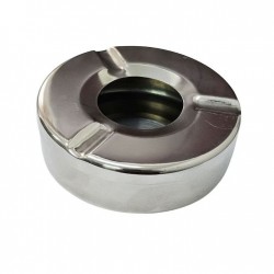 Scrumiera Din Inox Rotunda Antivant, Dimensiune 9x3 Cm