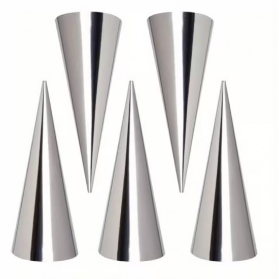 Set 6 Forme Conice Pentru Rulouri, Inaltime 12 Cm, Diametru 3.5 Cm, Realizat Din Aluminiu Rezistent