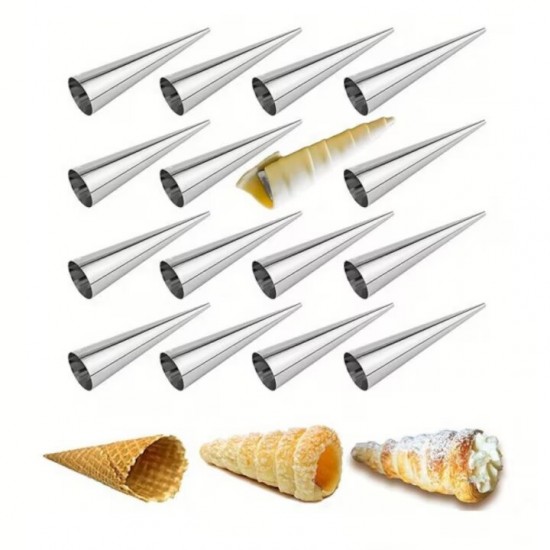 Set 6 Forme Conice Pentru Rulouri, Inaltime 12 Cm, Diametru 3.5 Cm, Realizat Din Aluminiu Rezistent