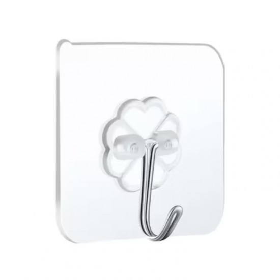 Cuier Transparent Cu Adeziv Super Rezistent, Material Inox/pvc, Cuier Pentru Haine, Accesorii, Prosop, Halat, Etc