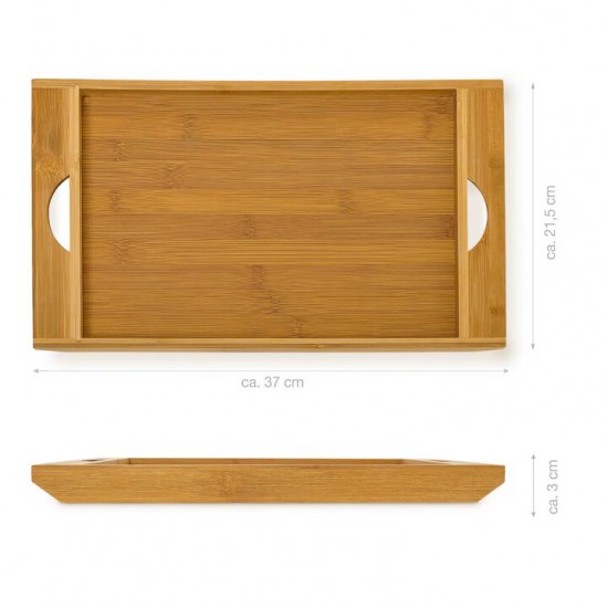 Tocator Din Bambus Pentru Paine Cu Tava Pentru Frimituri, Dimensiune 36,5x22 Cm