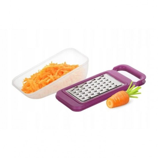 Set 4 Razatori Cu Recipient, Dimensiune 25x10x8 Cm, Multicolor, Material Plastic Si Inox