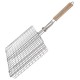 Gratar Pentru Peste Si Carne, Dimensiune 50x35 Cm, Metal Inox + Lemn