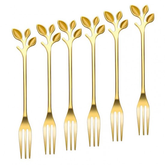 Set 6 Furculite Aurii Design Copacul Vietii, Dimensiune 12,5x2 Cm