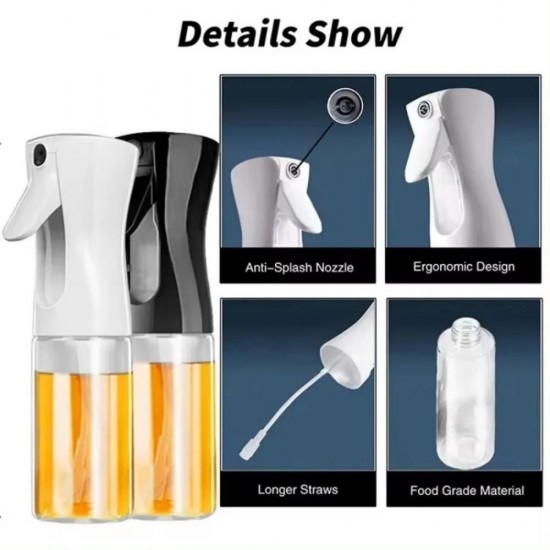 Sticla Cu Pulverizator Pentru Ulei, Otet Sau Alte Lichide, Capacitate 300 Ml, Capac Alb
