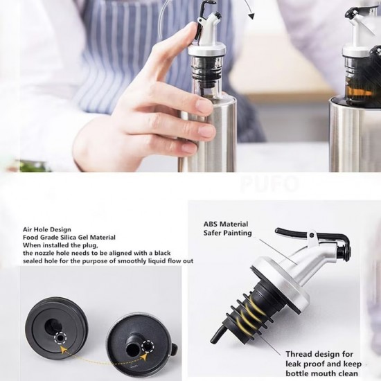 Oliviera Din Sticla Pentru Ulei Si Otet, Capacitate 300 Ml, Dimensiune 25,5x6,5 Cm, Culoare Alba