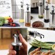 Oliviera Din Sticla Pentru Ulei Si Otet, Capacitate 300 Ml, Dimensiune 25,5x6,5 Cm, Culoare Argintie