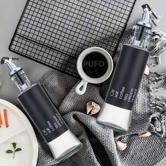 Oliviera Din Sticla Pentru Ulei Si Otet, Capacitate 300 Ml, Dimensiune 25,5x6,5 Cm, Culoare Negru