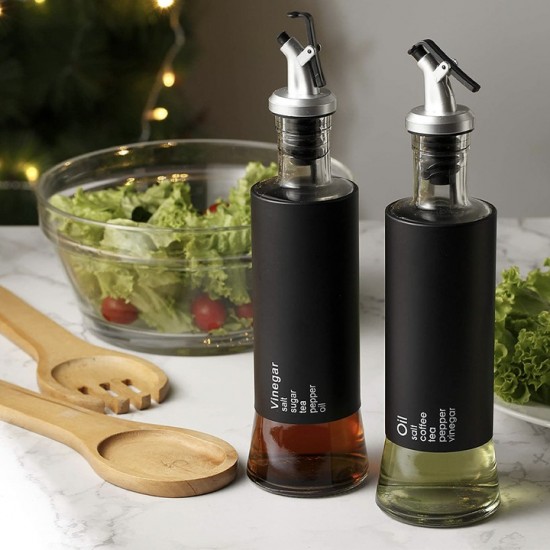 Oliviera Din Sticla Pentru Ulei Si Otet, Capacitate 300 Ml, Dimensiune 25,5x6,5 Cm, Culoare Negru
