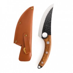 Cutit Japonez Profesional Din Otel + Husa Inclusa, Dimensiuni 29x6 Cm, Lama Forjata Si Otel Inoxidabil, Maner Ergonomic Din Lemn