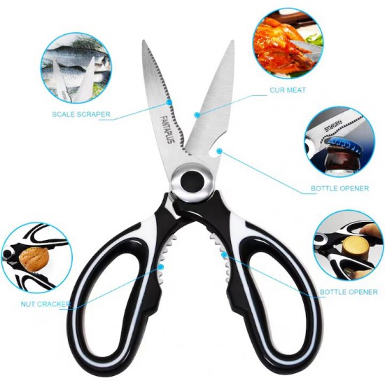 Foarfeca Pentru Bucatarie, 4 Functii, Dimensiune 21 Cm