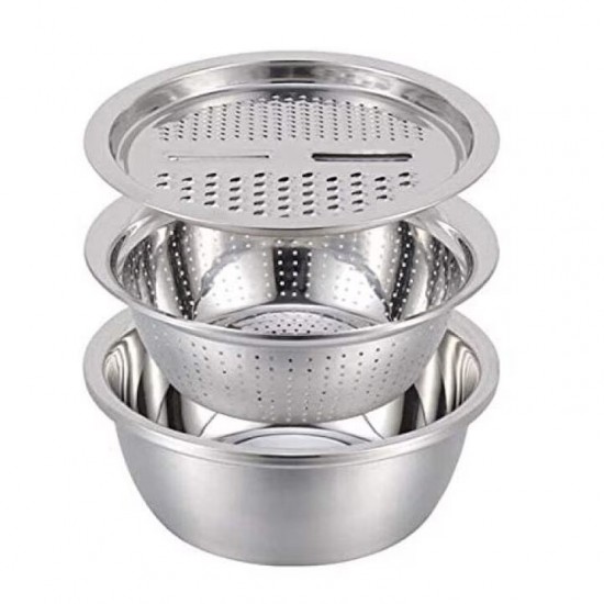 Sita Pentru Paste Fara Manere Din Inox, Dimensiune 24 Cm