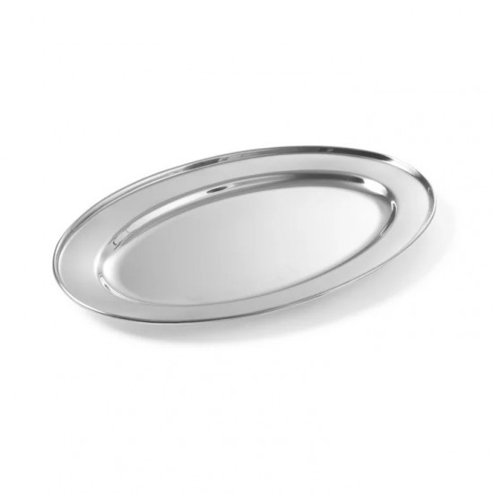 Tava Din Inox Ovala, Diametru 35 Cm, Culoare Argintiu