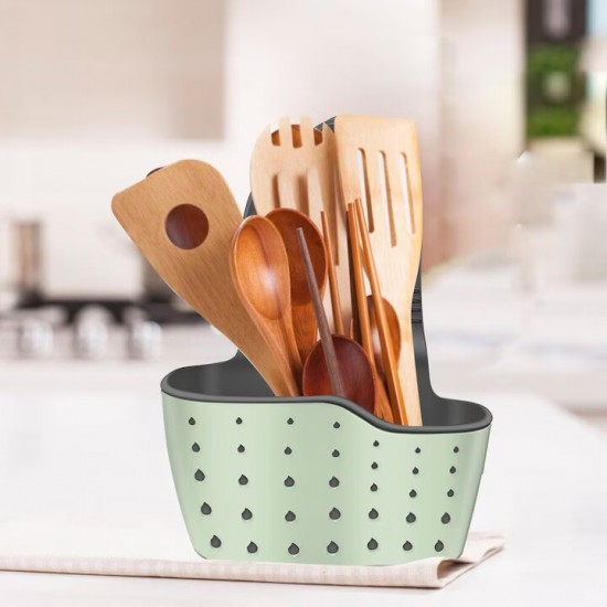 Suport Pentru Burete Vase Din Plastic, Dimensiune 24x13 Cm, Orificii Scurgere Si Agatatoare Reglabila, Culoare Multicolora