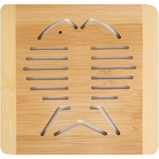 Suport Din Bambus Pentru Oale, Tigai, Tavi Fierbinti, Dimensiune 13 Cm