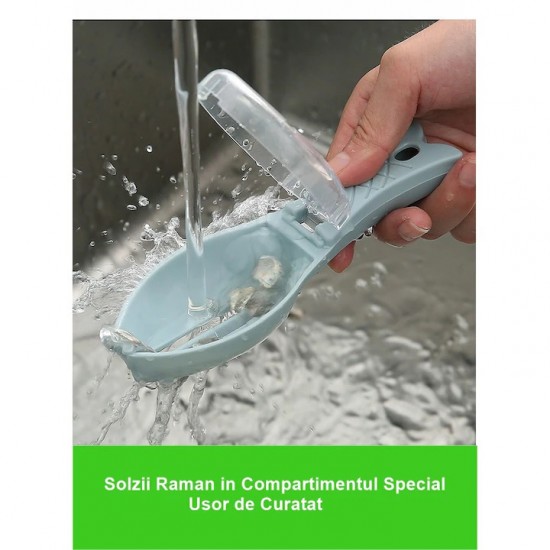 Curatator Din Plastic Solzi De Peste, Recipient In Forma De Peste Cu Capac Pentru Solzi, 16x6 Cm, Culoare Multicolora