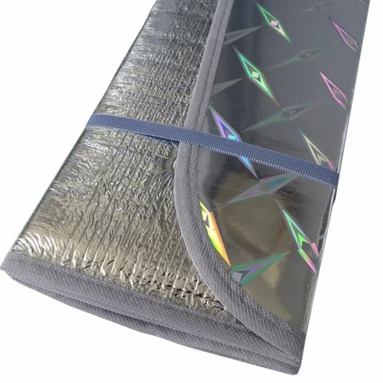 Parasolar Auto Cu Folie Holografica, Dimensiune 140x70 Cm, Parasolar Pentru Parbriz