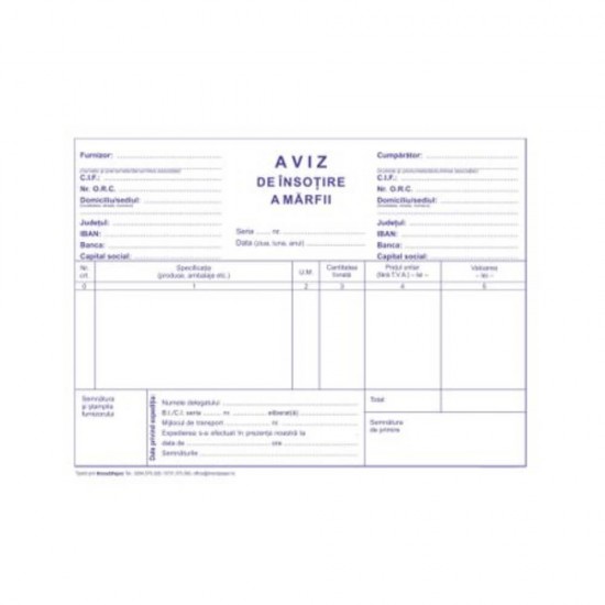 Avize Insotire Marfa A5, 3 Ex, 50 Seturi/Carnet, Formular Tipizat Autocopiativ, Set Avize Insotire Marfa, Avize Insotirea Marfii A5, Set Avize Marfa A5, Formulare Tipizate Autocopiative, Aviz Insotirea Marfii Autocopiativ