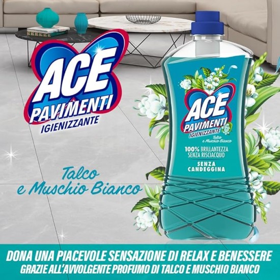 Detergent Pentru Pardoseli Ace, Talc&mosc Alb, 1l